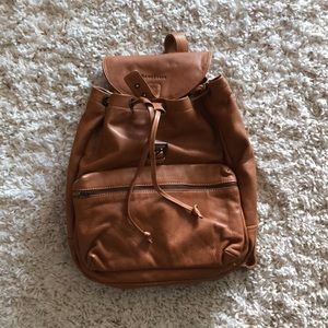 Wanderers Leather Backpack worn once